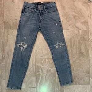 Abercrombie & Fitch Light Blue Distressed Skinny Jeans